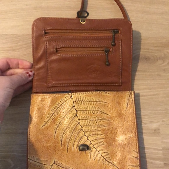 Genuine Leather Fern Print Crossbody - Picture 4 of 7